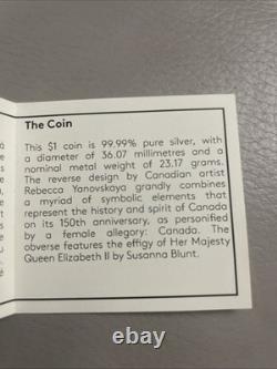 2017 Proof Silver Dollar -150th Anniversary of Canadian Confederation COA 23,2 g