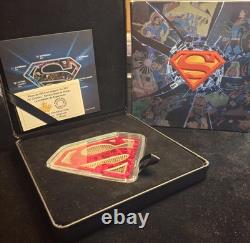 2017 RCM 10 oz $100 DC Comics Superman's Shield Silver Coin Hologram Inside Coin
