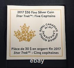 2017 Star Trek Five Captains 2 Oz Silver Gem Proof
