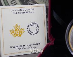 2018 $10 Canada SILVER Maple Leaf SML 30 Year Anniversary 2oz Case & COA #JP