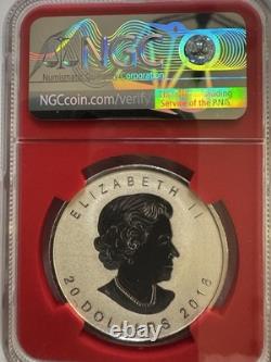 2018 1oz 9999 FINE SILVER MAPLE LEAF 30th ANNIV. 1st RELEASE NGC PF 70 REV PF