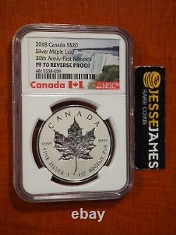 2018 $20 Canada Silver Reverse Proof Maple Leaf Ngc Pf70 First Releases