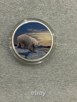 2018 $30 Canada Arctic Animals Northern Lights Polar Bear Pure 2 oz Silver Coin
