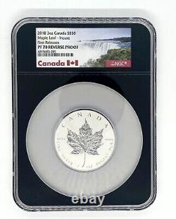 2018 3oz Canada Silver $50 Maple Leaf -NGC 70 Reverse Proof