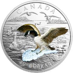 2018 Approaching Canada Goose $20 1OZ Pure Silver Three-Dimensional Proof Coin