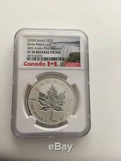 2018 Canada 1 oz Silver Maple Leaf Incuse Reverse Proof $20 NGC PF 70