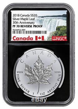 2018 Canada 1 oz Silver Maple Leaf Incuse Reverse Proof $20 NGC PF70 BC SKU54327