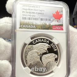 2018 Canada $15 1/2oz Silver Coin PF70UC NGC Magnificent Bald Eagles 1 of 6 Mint