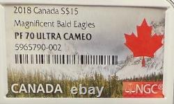 2018 Canada $15 1/2oz Silver Coin PF70UC NGC Magnificent Bald Eagles 1 of 6 Mint