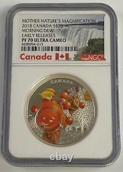 2018 Canada $20 1 oz Morning Dew, 3D Colorized Proof Silver Coin NGC PF70 UC ER