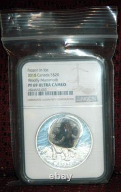 2018 Canada $20 Frozen In Ice Woolly Mammoth Silver Coin Ngc Pf69 Ultra Cameo
