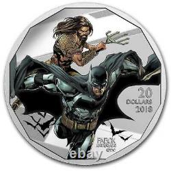 2018 Canada $20 Justice League Batman and Aquaman 1 oz Fine Silver Coin