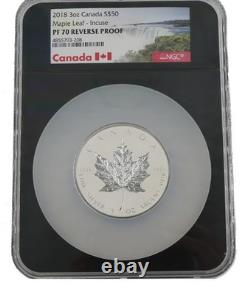 2018 Canada $50 3oz Silver Maple Leaf Incuse PF70 Reverse Proof NGC