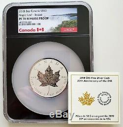 2018 Canada $50 Maple Leaf Incuse Design 3 Oz Silver. 999 NGC PF70 Reverse Proof