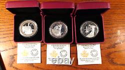 2018 Canada Norse Figureheads 3 Coin Set With Coa's & Display Boxes