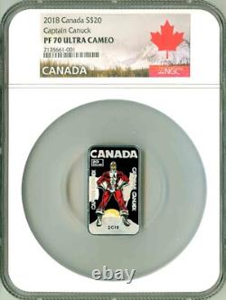 2018 Canada S$20 Captain Canuck Colorized NGC PF70 Ultra Cameo NGC Pop = 1