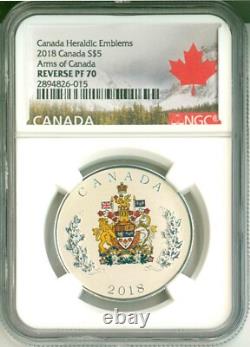2018 Canada S$5 Canada Heraldic Emblems Arms Of Canada NGC Reverse PF70
