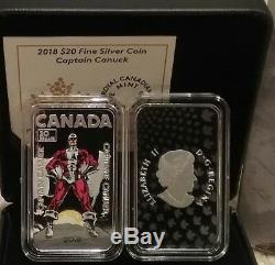 2018 Captain Canuck $20 1OZ Pure Silver Proof Coloured Coin Canada