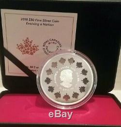 2018 Evolving a Nation $30 51.71grams Pure Silver Proof Coin Canada 50mm