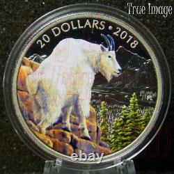 2018 Majestic Wildlife #3 Mountain Goat $20 1 OZ Pure Silver Proof Coin Canada