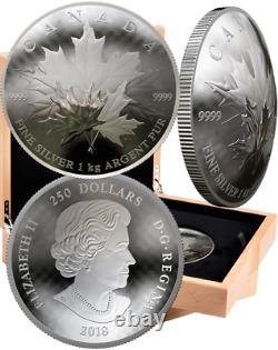 2018 Maple Leaf Forever $250 1-Kilogram Pure Silver Proof Convex Coin Canada