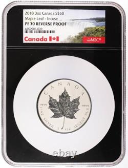 2018 Proof Canadian Maple Leaf 3 oz $50 Silver Bullion Coin NGC Rev. PF-70