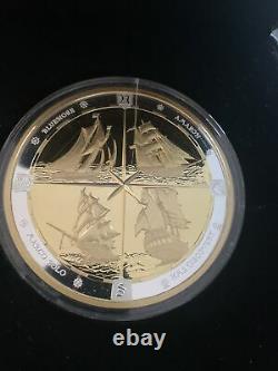 2019 125$ Fine SilverCoin Tall Ships Of Canada Half a Kilo Fine Silver Goldplaed