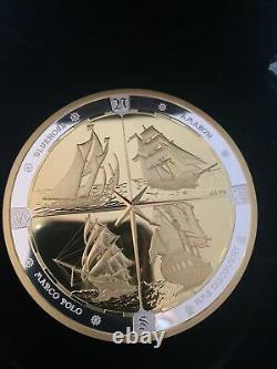 2019 125$ Fine SilverCoin Tall Ships Of Canada Half a Kilo Fine Silver Goldplaed