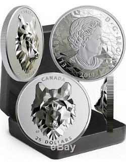 2019 2020 Canada 1oz Multifaceted Animal Head Wolf Silver Proof First In Series