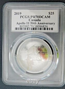 2019 $25 CANADA APOLLO 11 PCGS PR70DC SILVER PROOF 50TH ANNIV Susanna Blunt 1 OZ