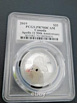 2019 $25 CANADA APOLLO 11 PCGS PR70DC SILVER PROOF 50TH ANNIV Susanna Blunt 1 OZ