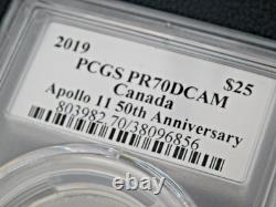2019 $25 CANADA APOLLO 11 PCGS PR70DC SILVER PROOF 50TH ANNIV Susanna Blunt 1 OZ