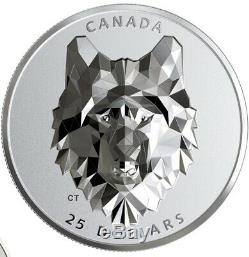 2019 $25 Canada Silver Wolf Multifacated High Relief Proof. SOLD OUT AT RCM