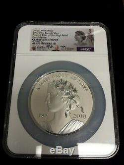 2019 Canada 10 Oz Silver Peace & Liberty Ultra High Relief NGC Gem Reverse Proof