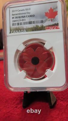2019 Canada $10 Remembrance Day Proof. 9999 Silver Coin First Releases NGC PF 70