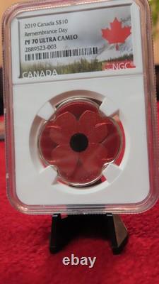2019 Canada $10 Remembrance Day Proof. 9999 Silver Coin First Releases NGC PF 70