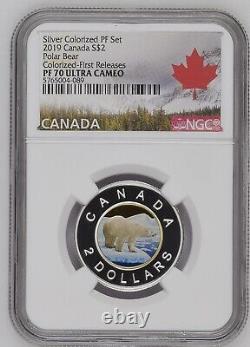 2019 Canada $2 Silver Colorized Polar Bear NGC PF 70 First Releases Ultra Cameo