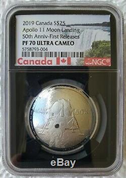 2019 Canada $25 Silver Proof NGC PF70 Apollo 11 50th Anniversary Moon Landing