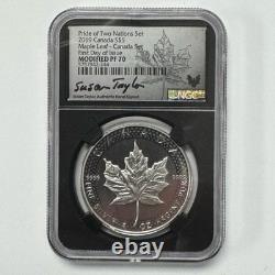 2019 Canada $5 Maple Leaf Pride of Two Nations NGC PF70 FDOI Susan Taylor