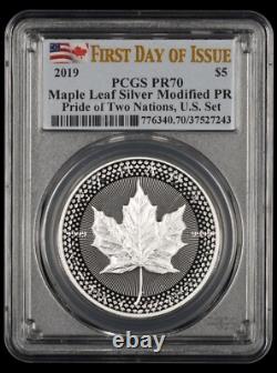 2019 Canada Maple Leaf Silver Modified PR Pride of Two Nations PCGS PR70
