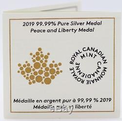 2019 Canada Peace & Liberty 1 Oz Silver Medal NGC PF70 FR Reverse Proof JB490
