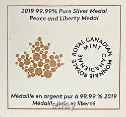 2019 Canada Peace & Liberty Medal 1 Oz Silver NGC PF70 REV PF FDOI Dual Signed
