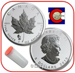 2019 Canada Phonograph Privy Maple Leaf Rev. Proof Silver Coin Tube/Roll of 25