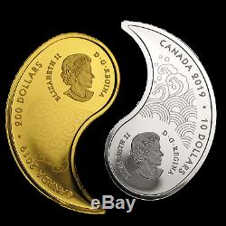 2019 Canada Proof Gold/Silver $200 Yin & Yang Sparrow and Koi SKU#198000