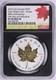 2019 Canada Silver $20 Maple Leaf Gold Incuse First Day NGC Reverse Proof PF70