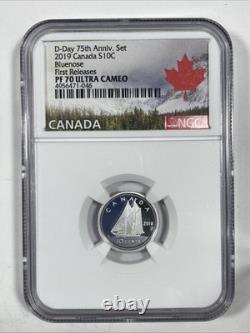 2019 Canada Silver Proof Dime. D-Day Anniversary. NGC PR 70 FR