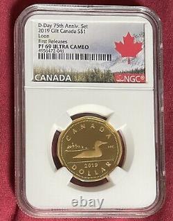 2019 Canada Silver Proof Loonie Dollar Ngc Pf69 Ucam Gilt Loon First Releases