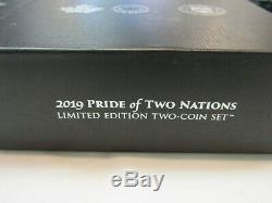 2019 Canada & U. S. L. E. Pride Of Two Nations Set Silver Eagle & Maple Leaf Pf70