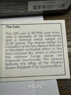 2019 Fire Rainbow Sky Wonders $20 1OZ Pure Silver Proof Canada