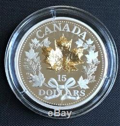 2019 Golden 3D Maple Leaf Masters Club $15 Pure Silver Proof Coin Canada